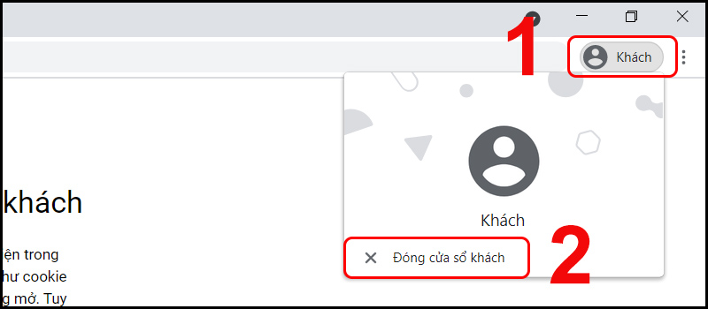 Thao tác  tắt chệ độ Khách trên Chrome